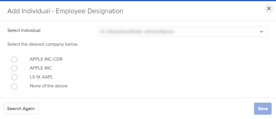 The select the desired company dropdown in client portal. 